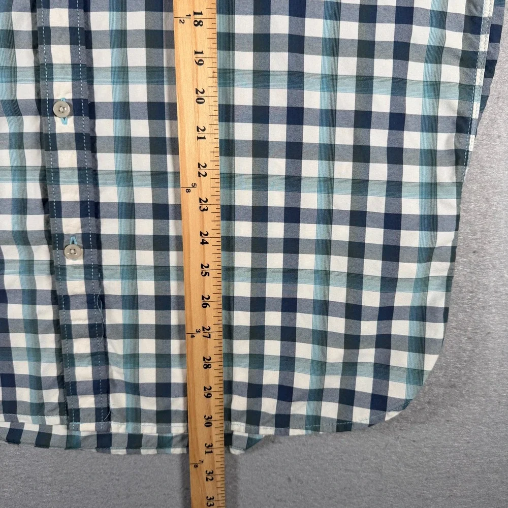 The North Face Mens XL‎ Blue Gingham Plaid Short Sleeve Nylon Shirt NF0A2UMR S17